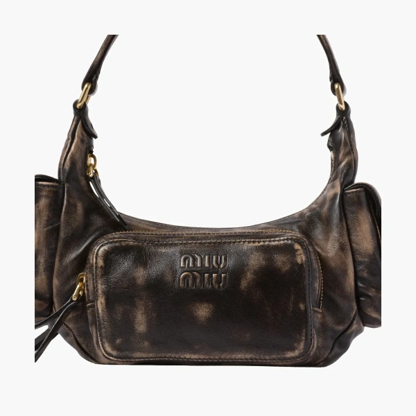 Miu Miu Nappa Leather Pocket Bag Sand / Coffee 