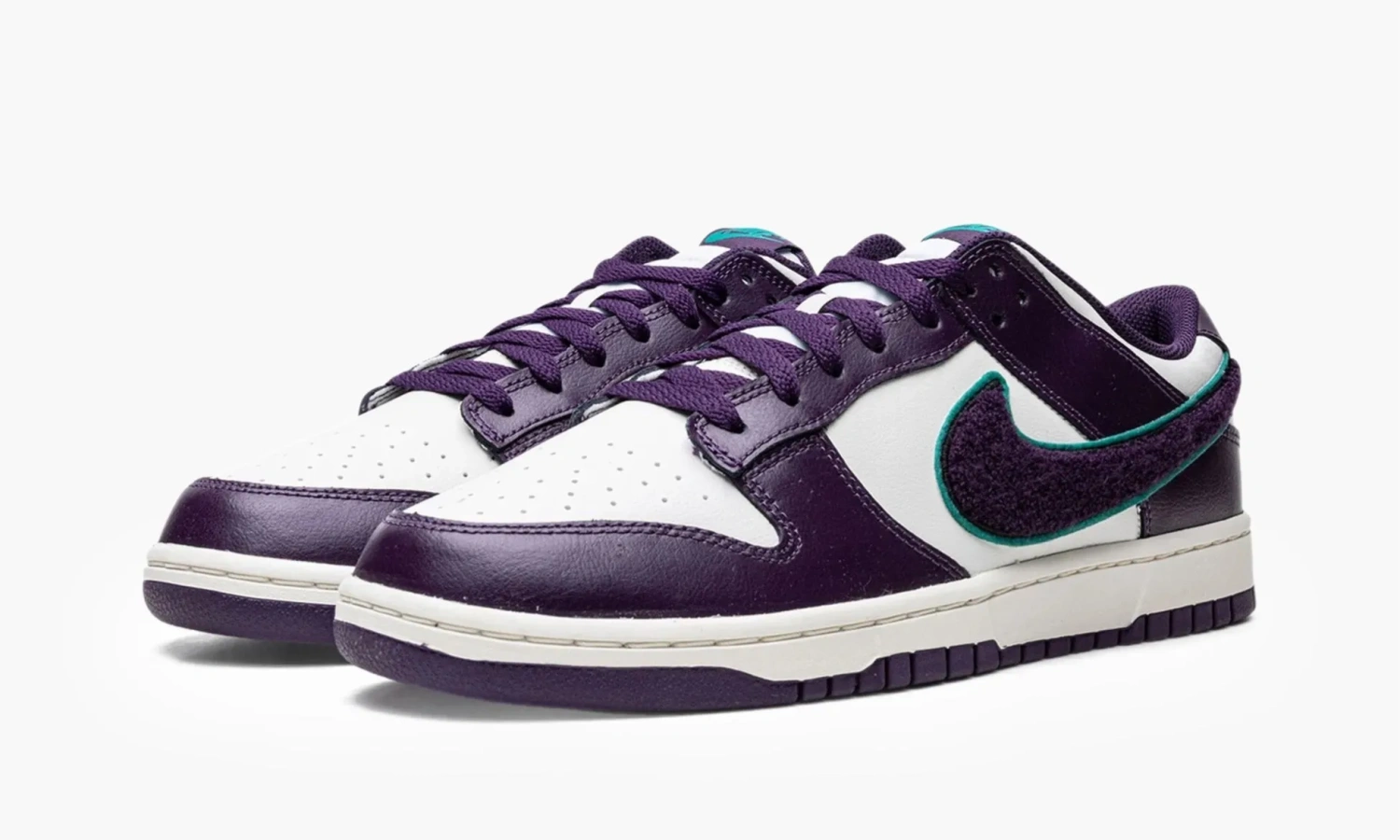 Nike Dunk Low Chenille Swoosh Sail Grand Purple 
