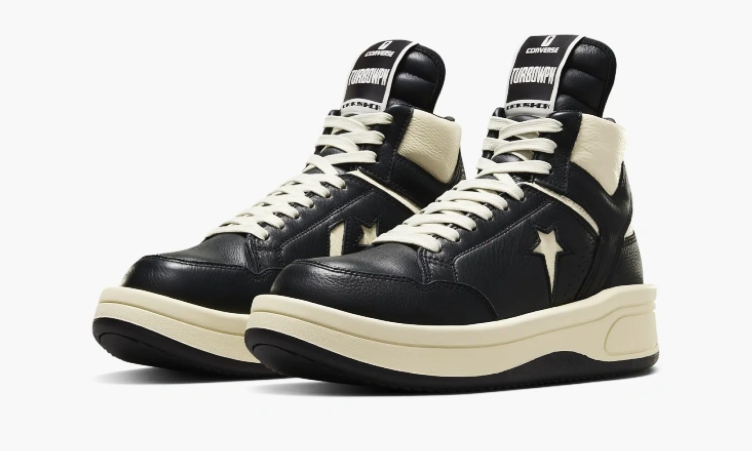 фото Rick Owens X Converse Turbowpn Mid "Black Cloud Cream" (Rick Owens DRKSHDW)-A03945C