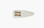 Miu Miu Patent Leather Hair Clip White 