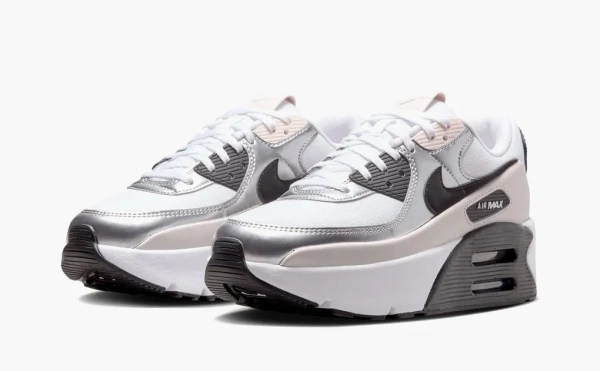 Nike Air Max 90 LV8 WMNS Phantom Metallic Silver Black