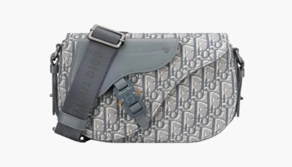 Dior Saddle Messenger Gray Calfskin 
