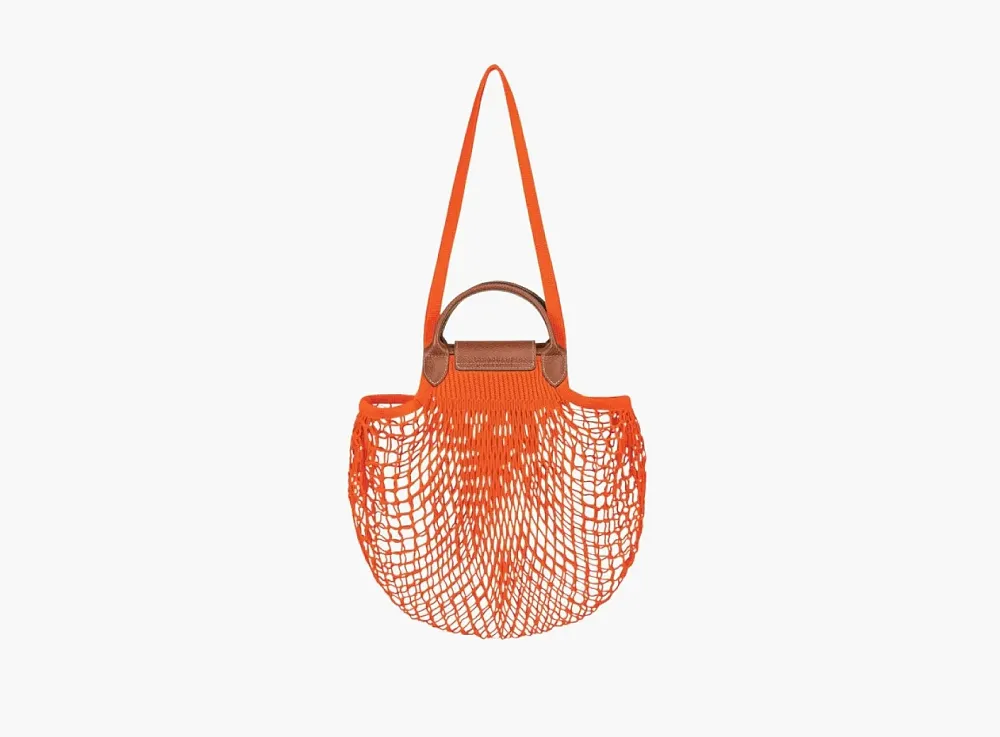 Longchamp Le Pliage Filet Top Handle Bag  Orange