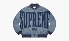 Supreme Washed Knockout Denim Varsity Jacket Washed Blue