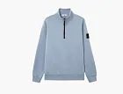 Stone Island Organic Cotton Fleece Half-Zip Sweatshirt Blue