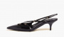 Miu Miu Brushed Leather Slingbacks With Buckles "Black" 