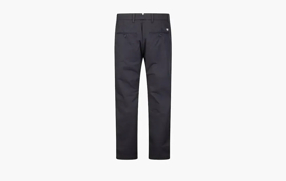 C.P.Company Solid Color Button Straight Slacks Black
