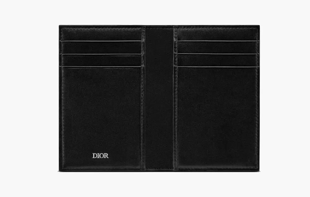 Dior Oblique Jacquard Card Holder Bi-Fold Beige/Black