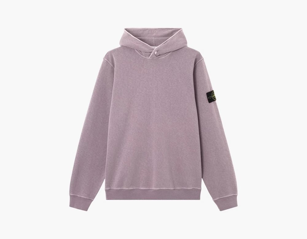 Stone Island Malfile Fleece Hooded Sweatshirt Pearl Grey