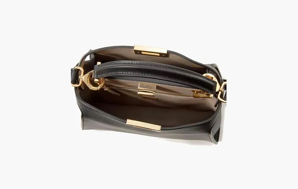 Fendi Peekaboo Iconic Essential Leather Tote Bag Black