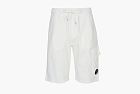 C.P. Company Light Fleece Lens Cargo Shorts White