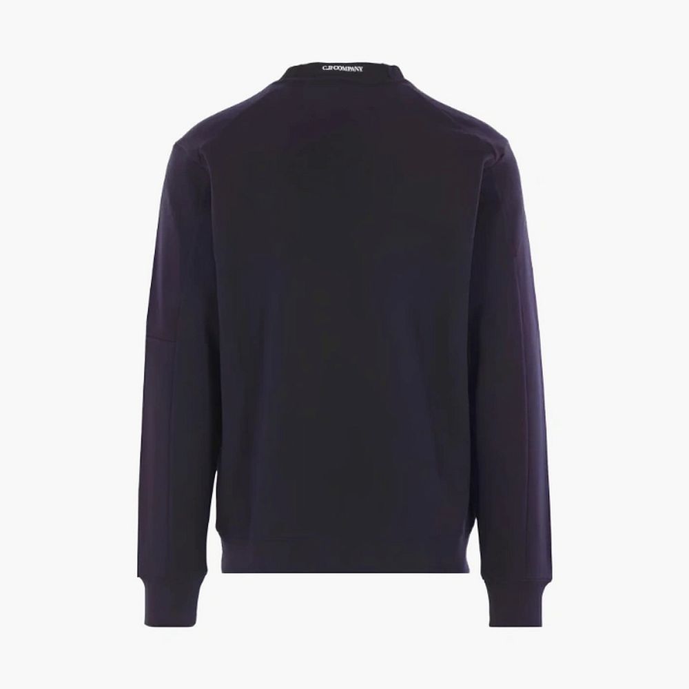 C.P. Company Diagonal Raised Fleece Crewneck Lens Sweatshirt Total Eclipse - Blue