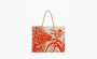  Hermès Tigre A L'Ananas H Canvas Tote Bag "Orange & Coral" 