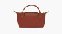 Longchamp Le Pliage Green Handle Pouch "Chestnut" 