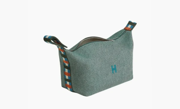 Hermes  Wool Cosmetic Bag Bride à brac for Women Dark Green 