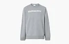 Burberry Logo Print Cotton Sweatshirt Pale Grey Melange