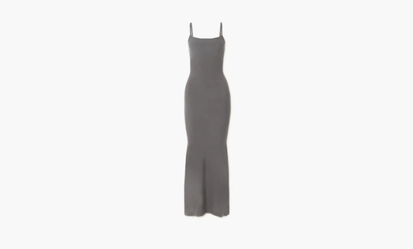 Skims Soft Lounge Long Slip Dress Gunmetal 