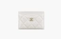 Chanel СС Mini Logo Calfskin Leather Cardholder White 