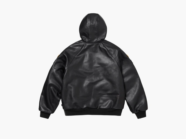 Supreme x Vanson Leathers Hooded Work Jacket Black 