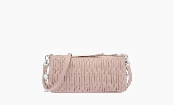 MIU MIU Matelassé Crossbody Bags Wallets Egg White Stone Color 