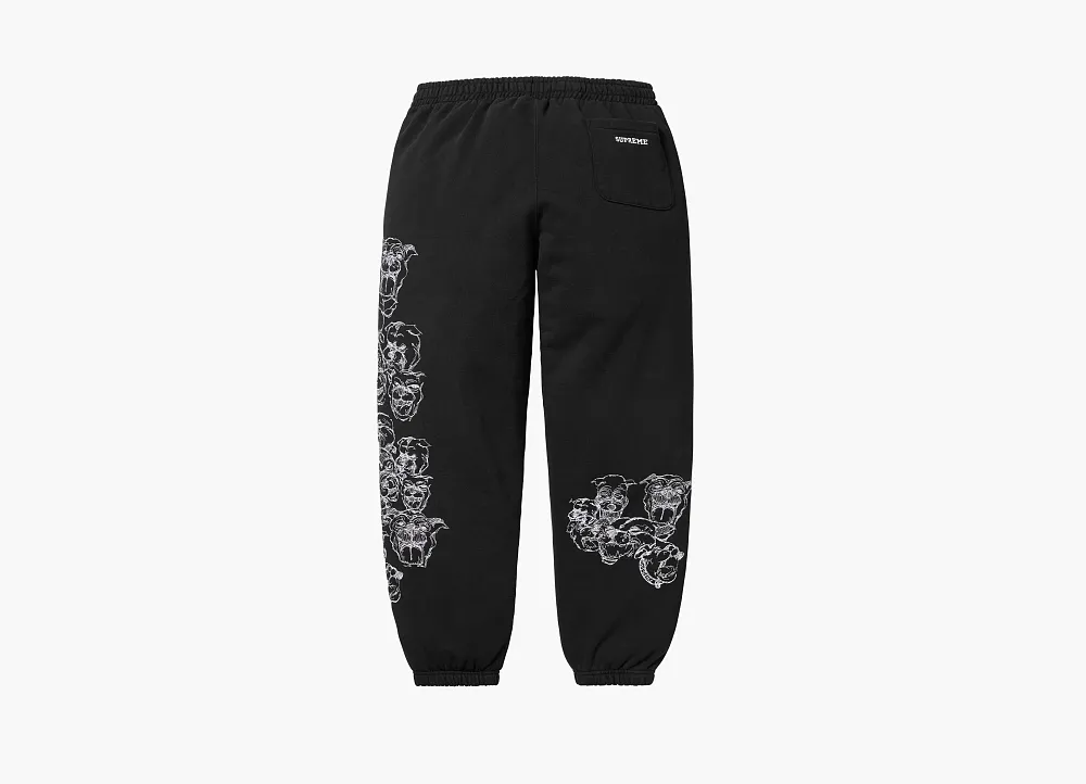 Supreme  Pitbulls Embroidered Sweatpant  Black