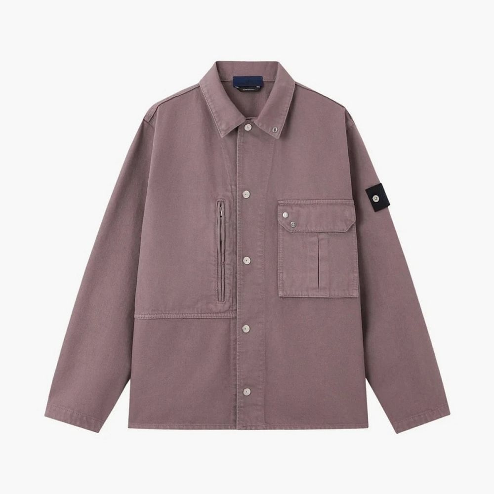 Stone Island Light Bull Denim-TC Overshirt Purple Grey