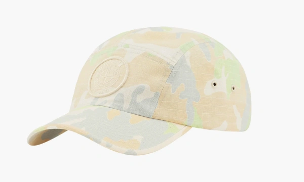 Stone Island X Supreme Reactive Ice Camo Ripstop Camp Cap Tan 