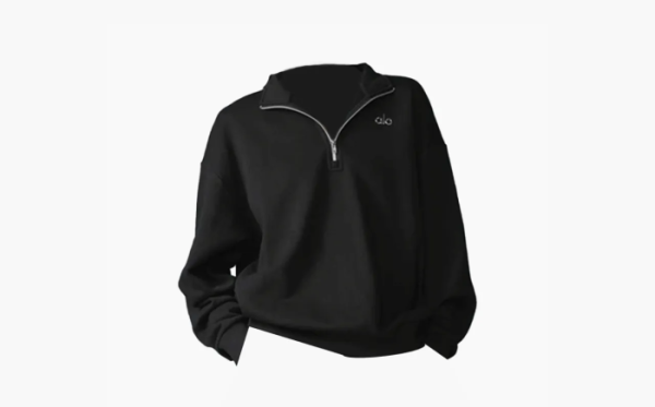 Alo Yoga Accolade Zip Pullover Black  Alo Yoga Accolade Zip Pullover Black