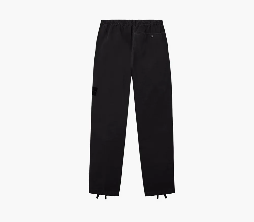 Stone Island Organic Panama Cotton Loose Fit Cargo Trousers Black