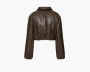 Alo Yoga Faux Leather Cropped Premier Bomber Espresso 