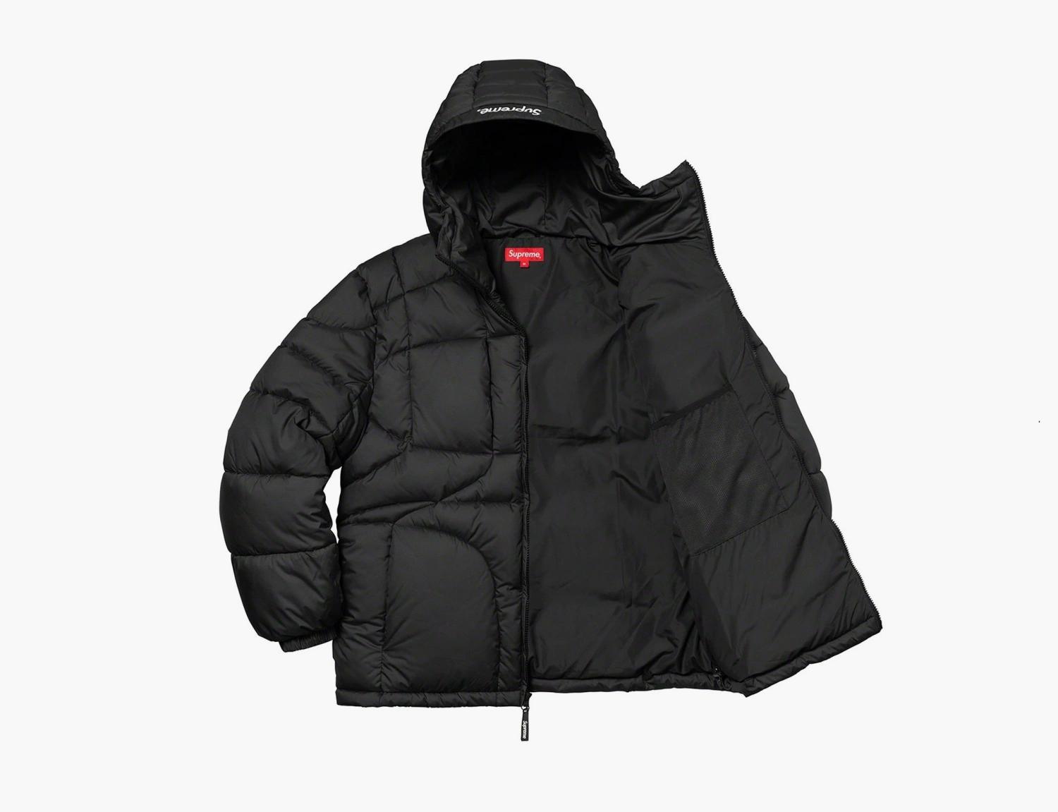 Supreme Warp Hooded Puffy Jacket Black 