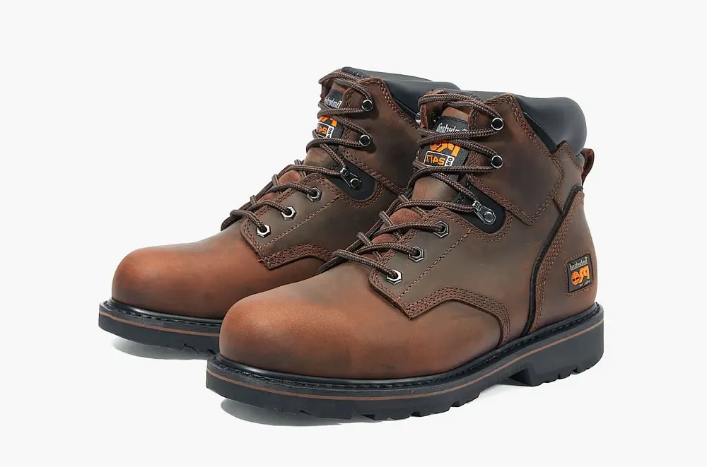 Timberland Pro Pit Boss 6 Inch Steel Toe Boot Brown Oiled Nubuck