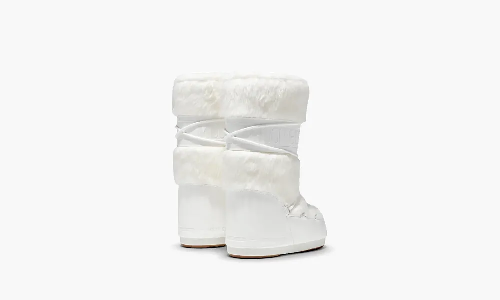 Moon Boot Icon Faux Fur White