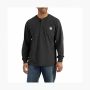 Carhartt K128 HEAVYWEIGHT LONG-SLEEVE POCKET HENLEY T-SHIRTT LOOSE FIT 
