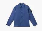 Stone Island Compass Cotton Canvas Overshirt Blue