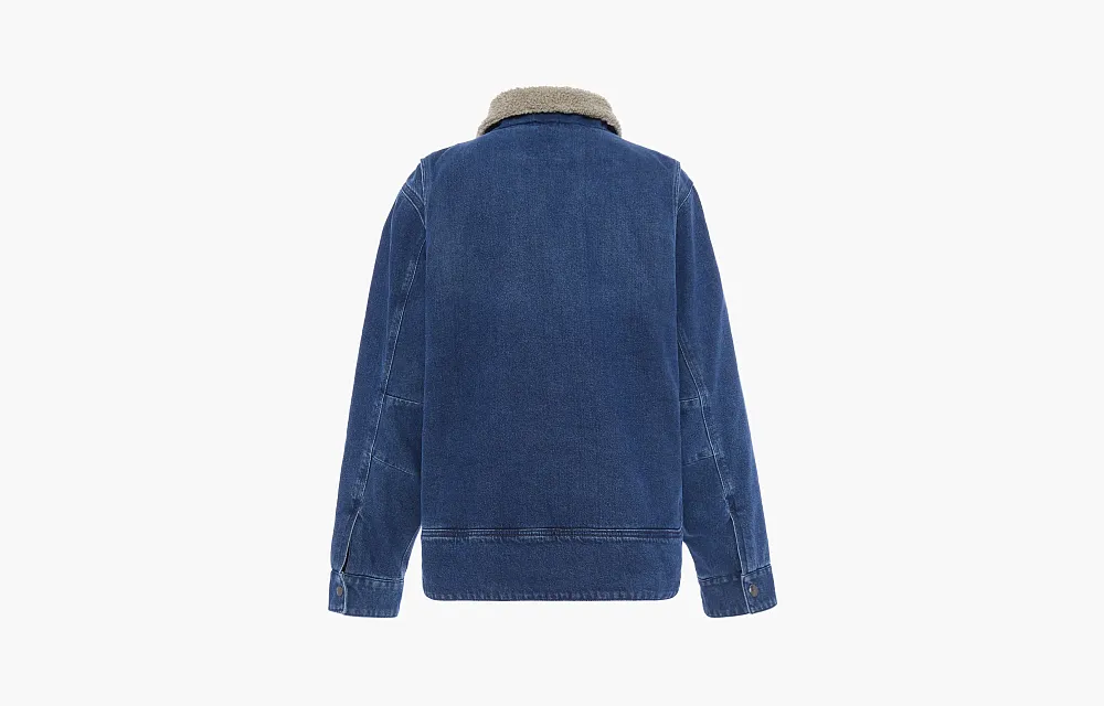 Carhartt 0J6323 DENIM SHERPA-LINED JACKET 2 RELAXED FIT Beech