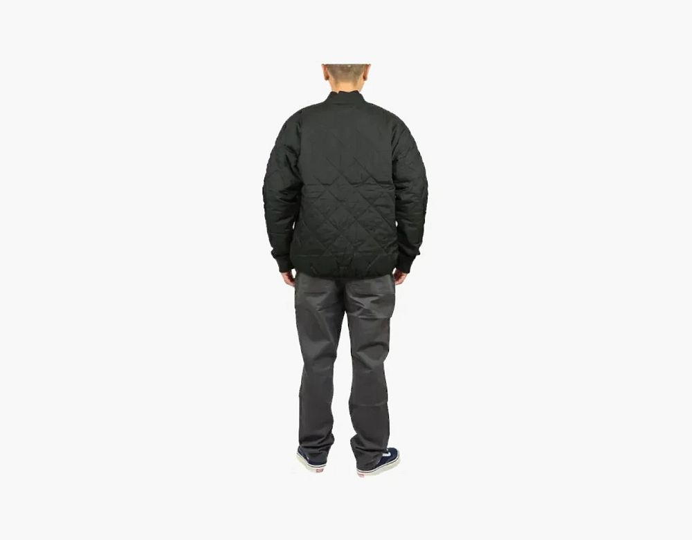 Carhartt WIP Quilted Liner Jacket Black Collared