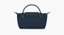 Longchamp Le Pliage Green Handle Pouch Blue Navy 