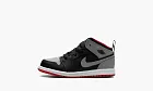 Air Jordan 1 Mid Black / Cement Grey-fire Red-white