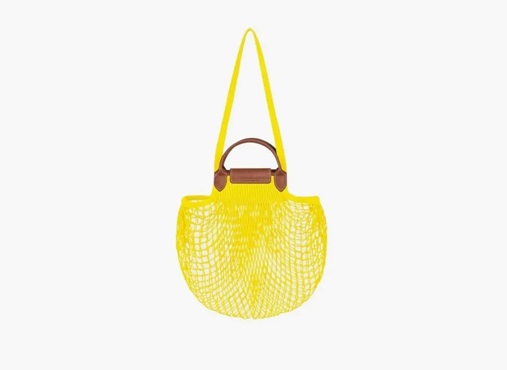 Longchamp Le Pliage Filet Top Handle Bag  Lemon
