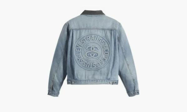 Stussy X Levi's Embossed Praglad Trucker Jacket Stussy Red-blue 
