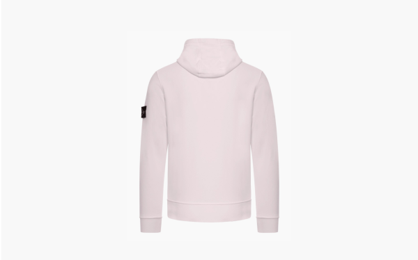 Stone Island Cotton Fleece Popover Hoodie Pink 