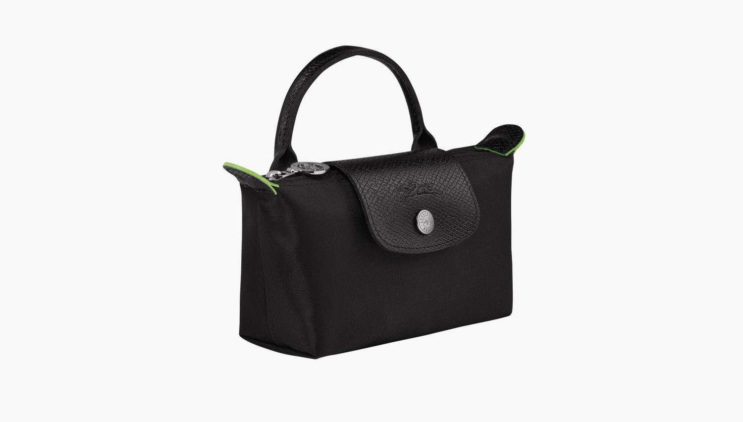 Longchamp Le Pliage Green Handle Pouch "Black" 