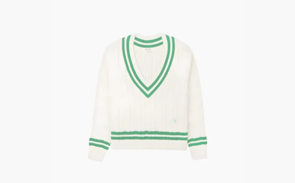 Sporty & Rich Cable-knit Cotton Jumper Ecru 