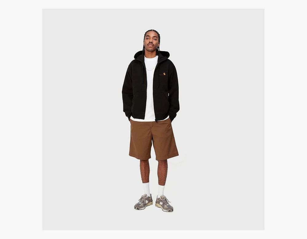 Carhartt WIP Hooded American Script Zip Jacket Black