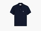 Ami Paris Cotton Polo Shirt Night Blue