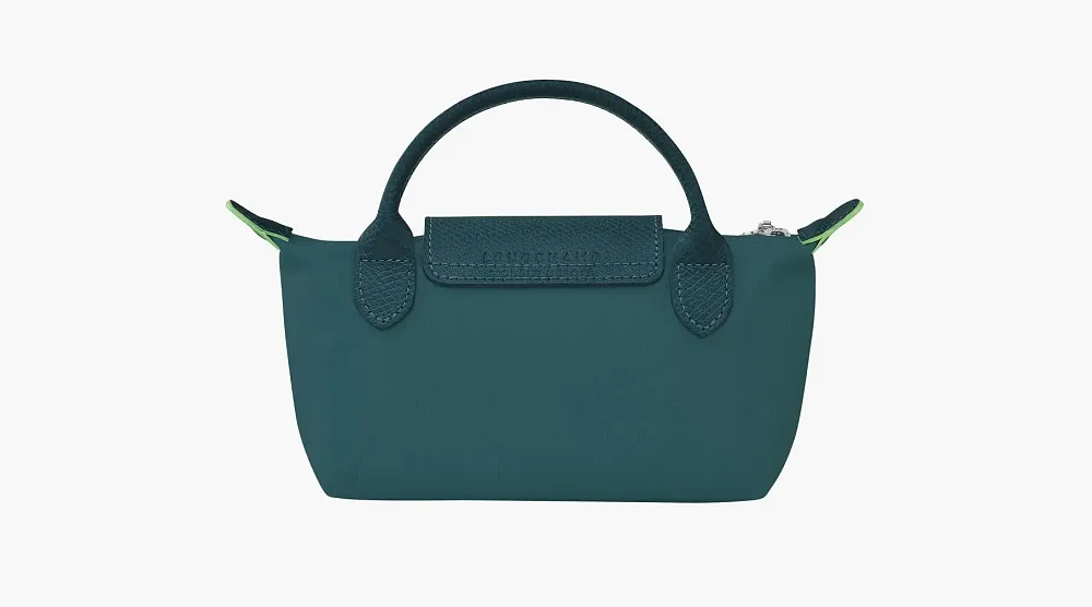 Longchamp Le Pliage Green Handle Pouch Peacock
