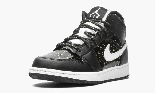 Air Jordan 1 Mid SE GS Black Glitter 