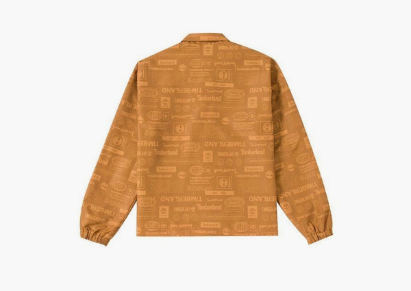 Timberland Letter Pattern Full Print Windbreaker Jacket Wheat 