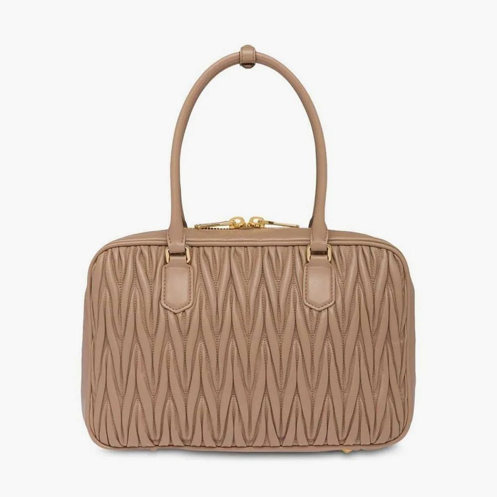 Miu Miu Matelassé Nappa Leather Arcadie Bag Sand Beige
